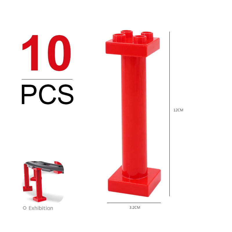 Kids Train Track Accessories Large Building Blocks DIY Railway Toys Big Blocks Compatible Duploed STEM Educational Gift Toddlers