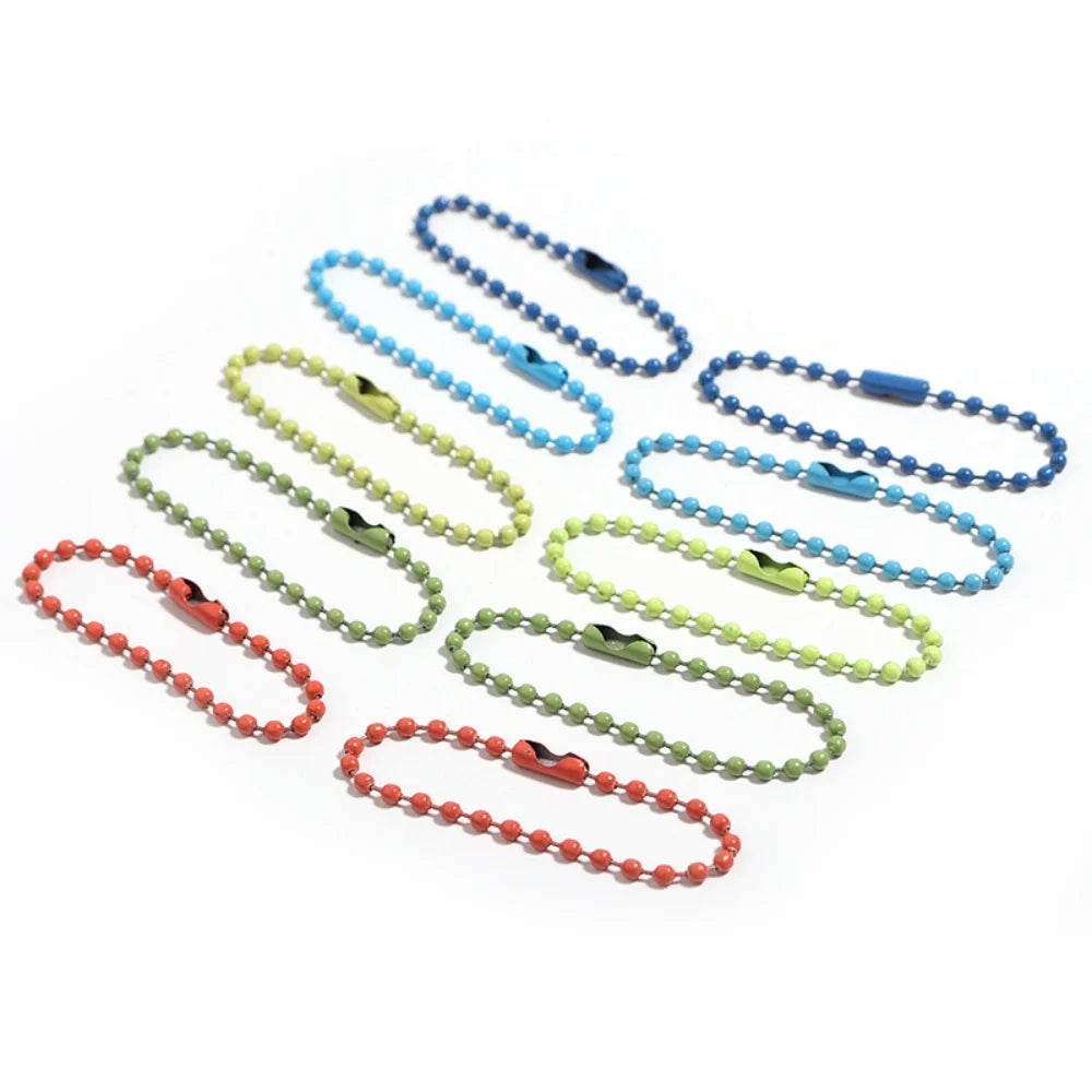 Ball Chain Keychains – 100pcs Metal Bead Chains for DIY Crafts