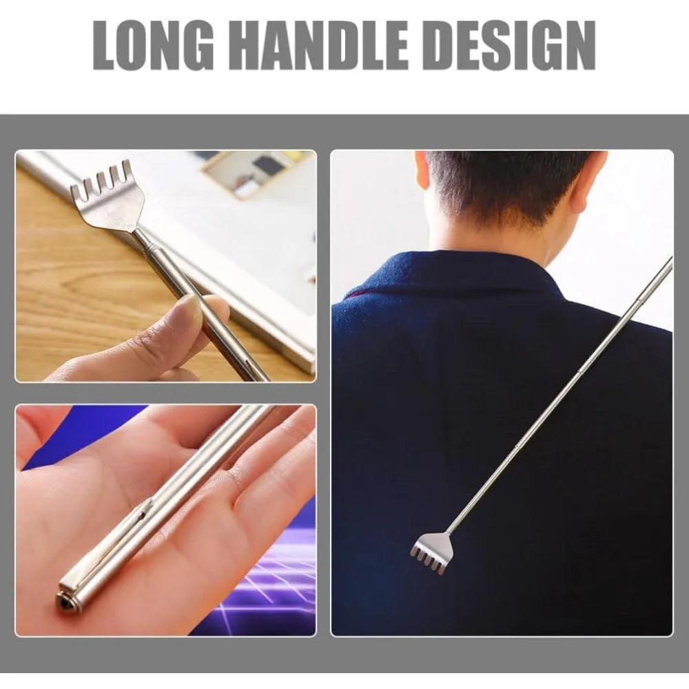 Telescopic Back Scratcher – Extendable Stainless Steel Long Reach Tool