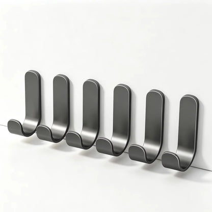 Self Adhesive Hooks – 6Pcs No Drill Wall Hanging J Hooks