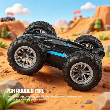 2.4G Remote Control Double-Sided Stunt Car with Lights & Spray, Cool RC Flip Toy Car for Kids
