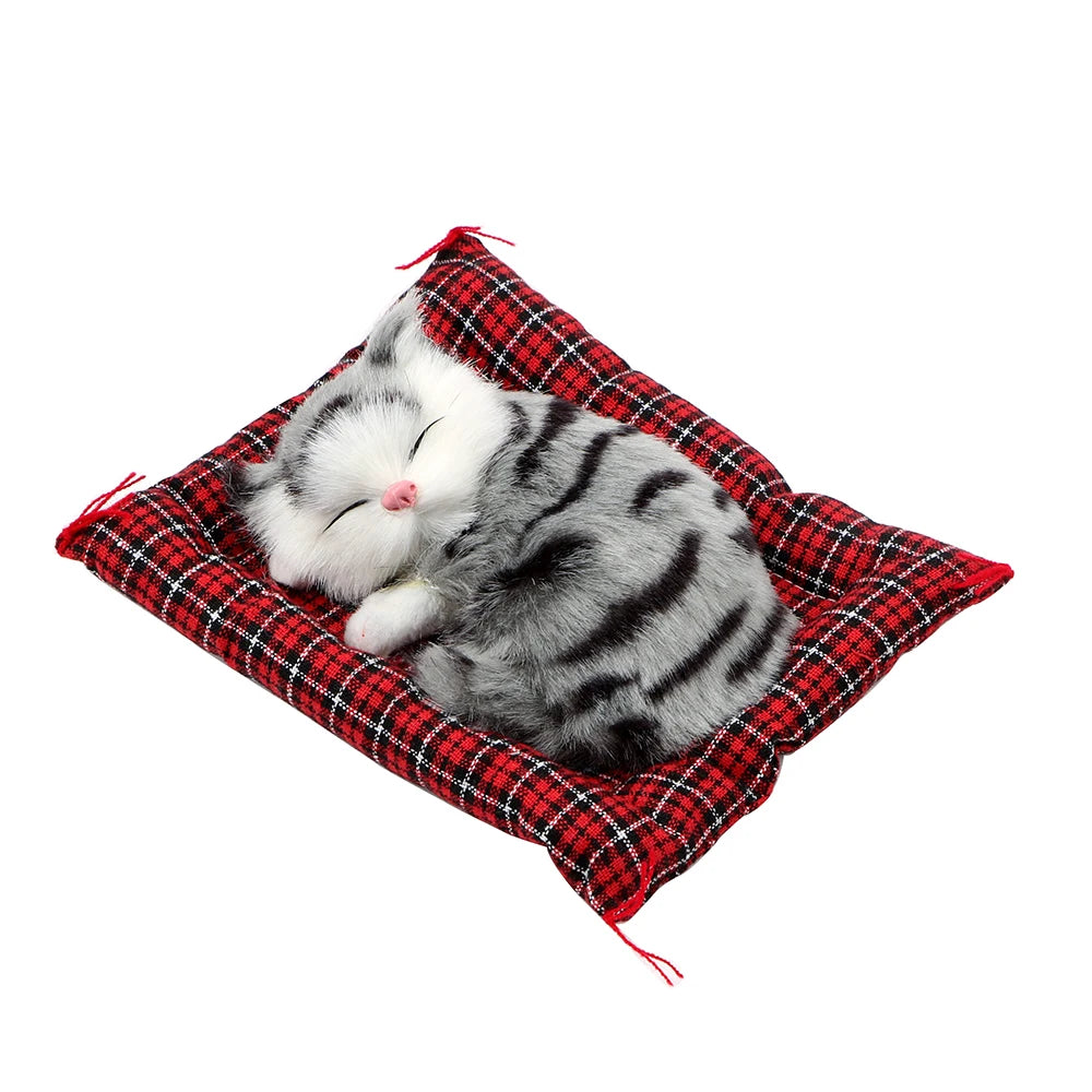 Plush Cat Car Ornament Cute Sleeping Kitten Dashboard Decoration