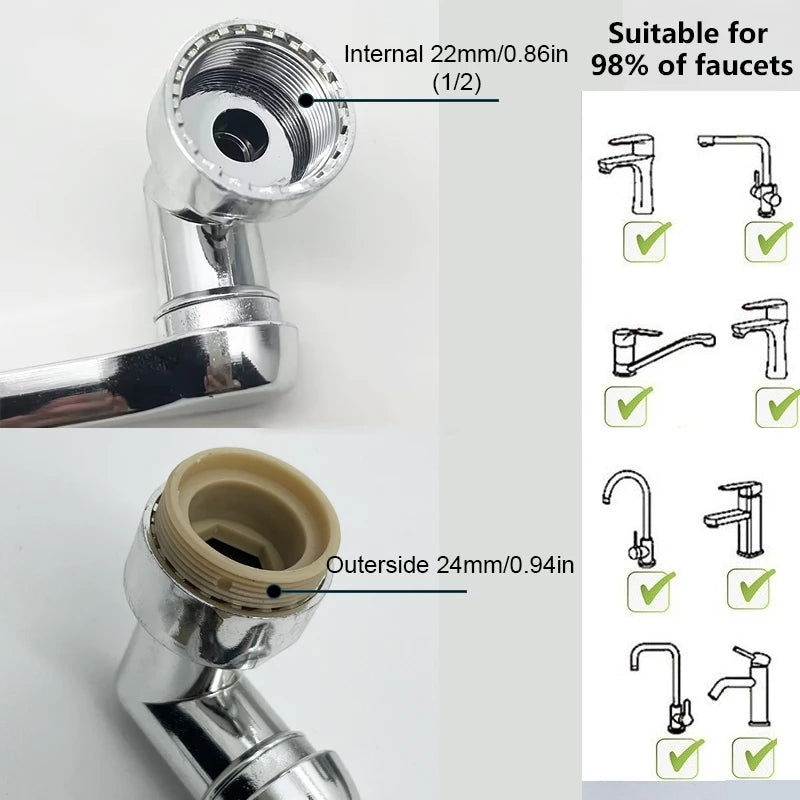 Faucet Extender – 1080° Rotating Sink Faucet Attachment