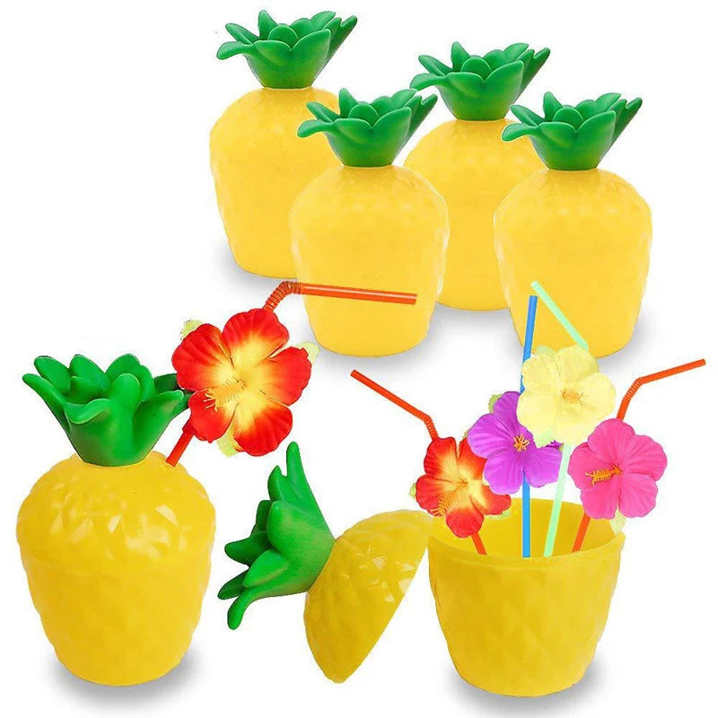 Tropical Drink Cups – Pineapple, Coconut & Strawberry Party Set