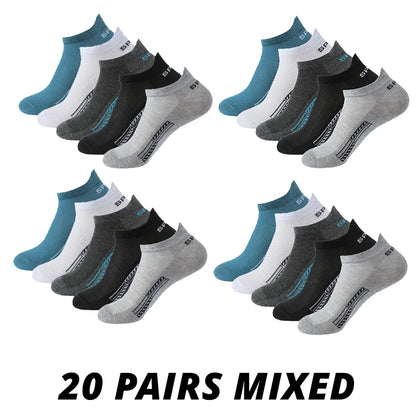 Men's Breathable Socks – Thin Mesh Sports Ankle Socks, 5–20 Pairs