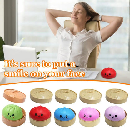 Squishy Sensory Toy Steamed Bun Squeeze Fidget Toy for Kids & Adults