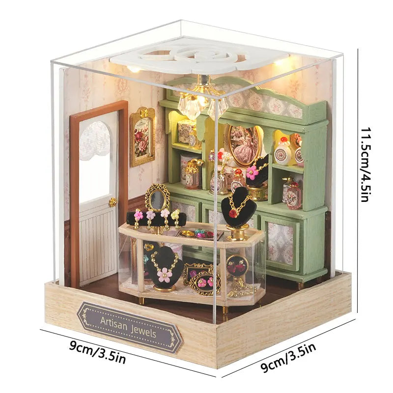 Doll House Kit Mini DIY Flower House Handmade 3D Puzzle Assembly Building Toys Home Bedroom Decoration With Furniture DollHouses