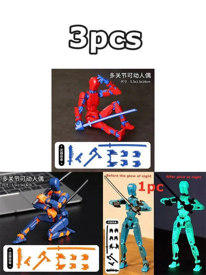 Movable Robot Action Figure, 13-Joint Poseable Model Toy – 14CM