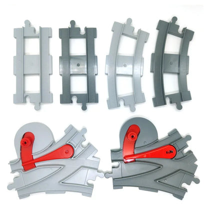 Kids Train Track Accessories Large Building Blocks DIY Railway Toys Big Blocks Compatible Duploed STEM Educational Gift Toddlers