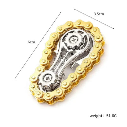 Metal Fidget Spinner – Bike Chain EDC Desk Toy with Silent Bearings