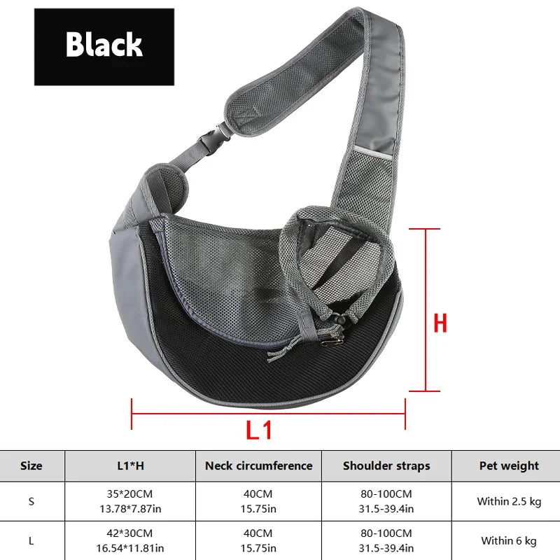 Dog Sling Carrier – Breathable Pet Travel Crossbody Backpack
