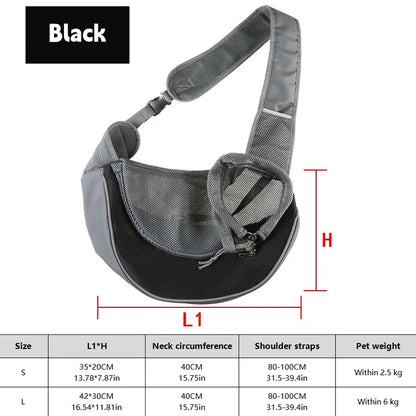 Dog Sling Carrier – Breathable Pet Travel Crossbody Backpack