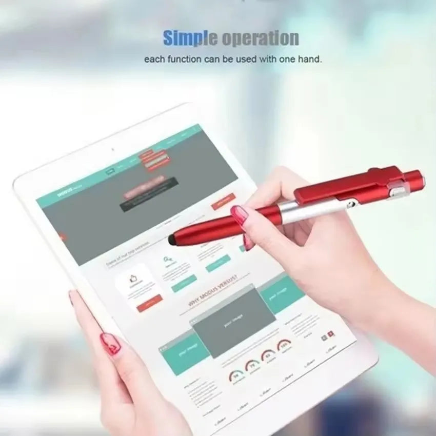 Multifunction Ballpoint Pen with LED Light and Phone Holder