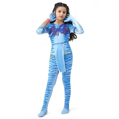 Alien Cosplay Costume – Kids Halloween Jumpsuit with Tail