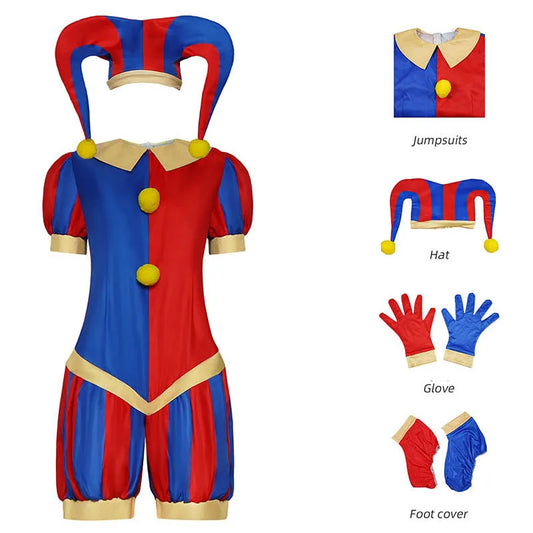 Circus Cosplay Costume – Jumpsuit, Hat & Gloves Set