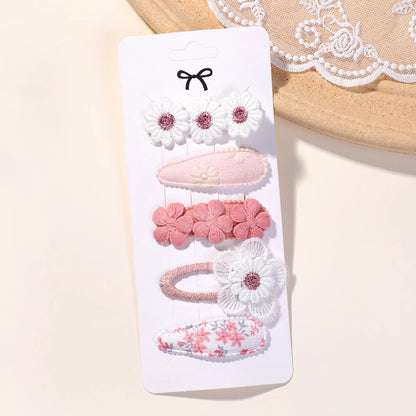 Girls Hair Clips 5-Piece Daisy Barrette Set for Kids