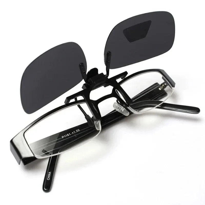 Polarized Clip-On Sunglasses Flip Up UV Protection Lens Clips