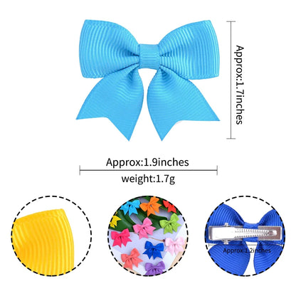 Baby Girl Hair Bows – 10-Piece Ribbon Bow Hair Clip Set
