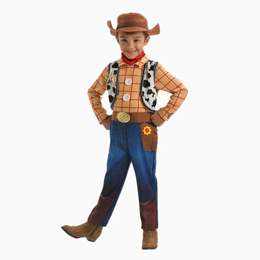 Kids Denim Cowboy Costume – Western Dress-Up Set with Hat