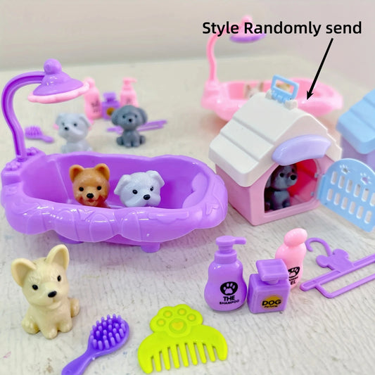 Dog Pet Toy Set – Cute Basket Play Set for Kids