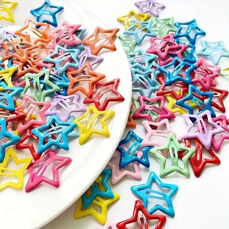 Star Hair Clips – 20 Colorful Barrettes for Girls and Women