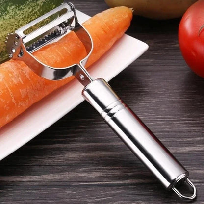 Vegetable Peeler, Stainless Steel 2-in-1 Grater & Julienne Tool
