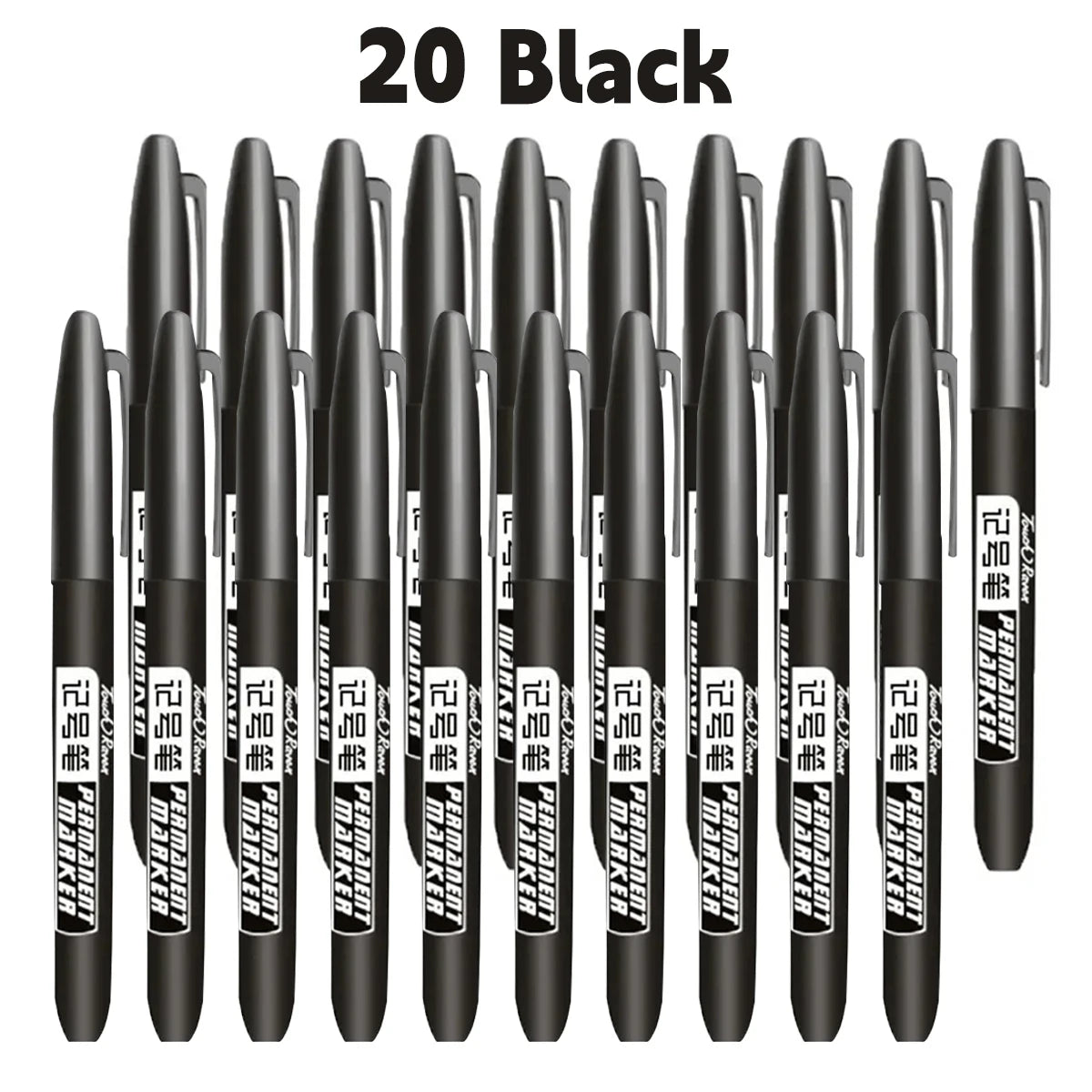Permanent Markers 6-Piece Set with Waterproof Fine Tip Ink
