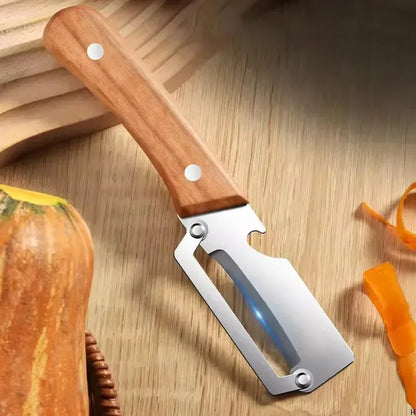 Vegetable Peeler with Stainless Steel Blade and Wooden Handle