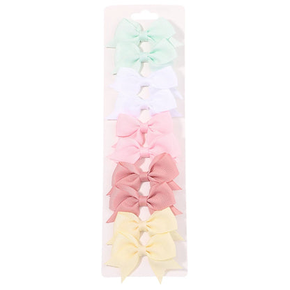 Baby Girl Hair Bows – 10-Piece Ribbon Bow Hair Clip Set
