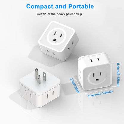 5 Way Outlet Extender Wall Outlet Expander for Home and Travel