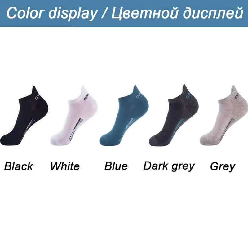 Men's Breathable Socks – Thin Mesh Sports Ankle Socks, 5–20 Pairs