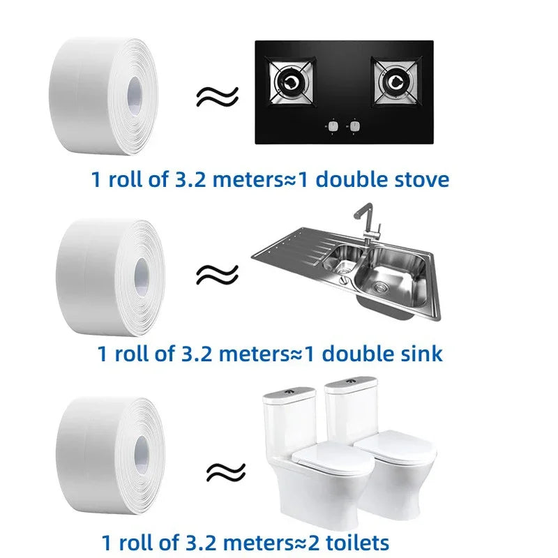 Waterproof Caulk Tape for Kitchen Sink, Bathroom and Bathtub