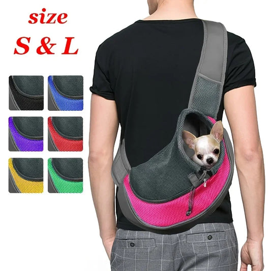 Dog Sling Carrier – Breathable Pet Travel Crossbody Backpack