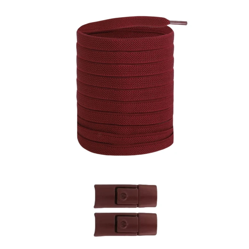 No Tie Shoe Laces with Press Lock Elastic Flat Shoelaces