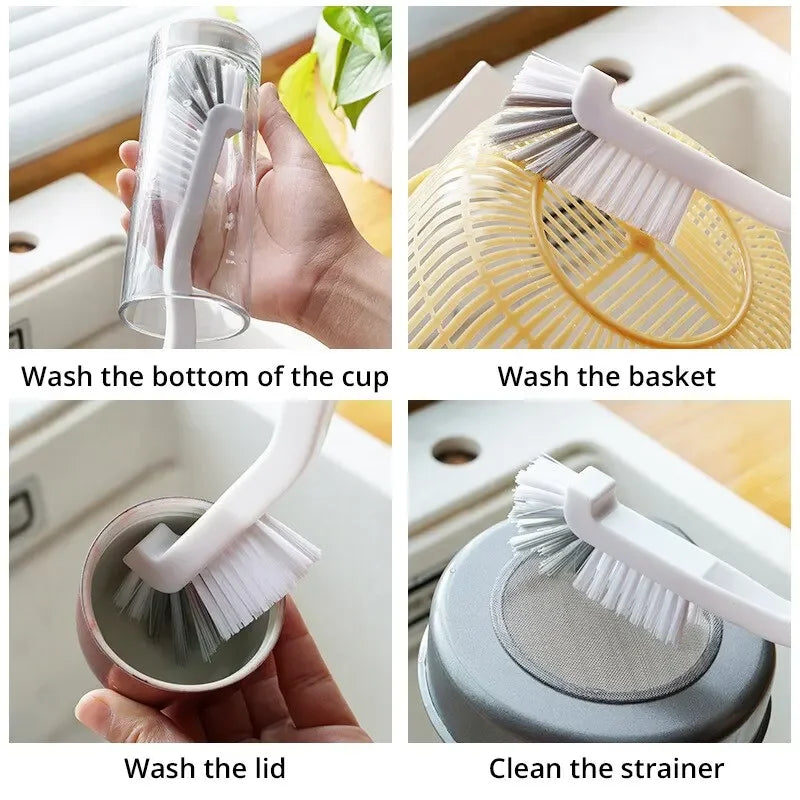 Long Handle Cleaning Brush, 90° Curved Sink & Bottle Brush