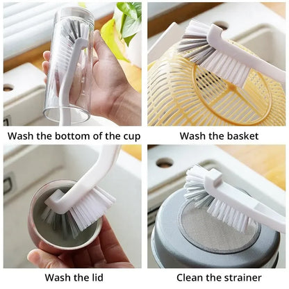 Long Handle Cleaning Brush, 90° Curved Sink & Bottle Brush