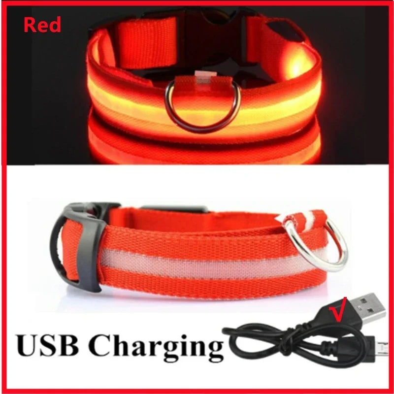 LED Dog Collar – Light Up Adjustable Collar with 3 Flash Modes