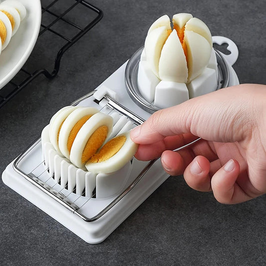 2-in-1 Egg Slicer with Stainless Steel Wires for Easy Cutting