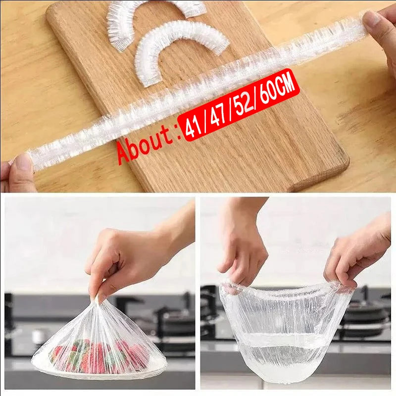 50 Pack Elastic Food Covers for Bowls, Plates and Food Containers