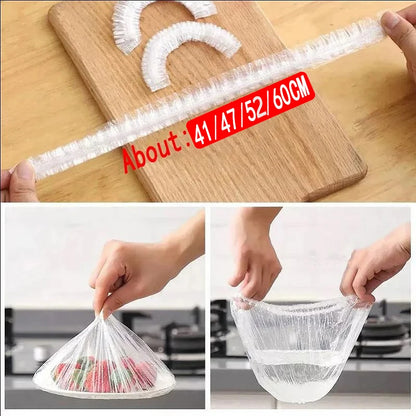 50 Pack Elastic Food Covers for Bowls, Plates and Food Containers