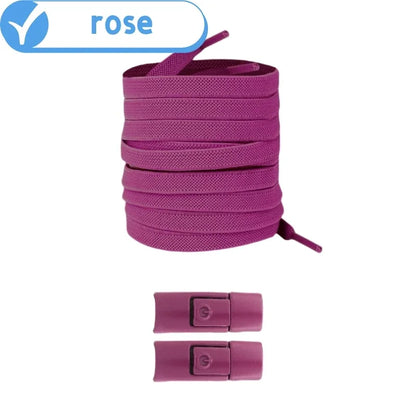 No Tie Shoe Laces with Press Lock Elastic Flat Shoelaces