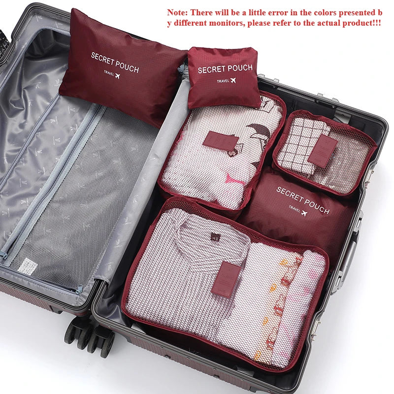 Travel Packing Cubes 6-Piece Set for Luggage Organization