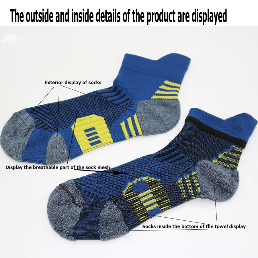 Non-Slip Running Socks – 3 Pairs Quick-Dry Athletic Sports Socks