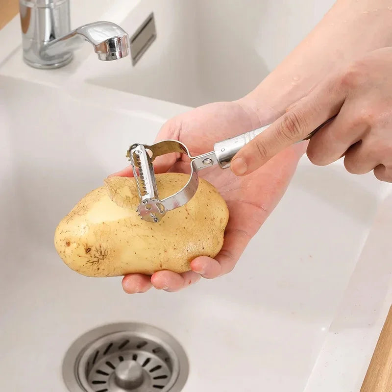 Vegetable Peeler, Stainless Steel 2-in-1 Grater & Julienne Tool