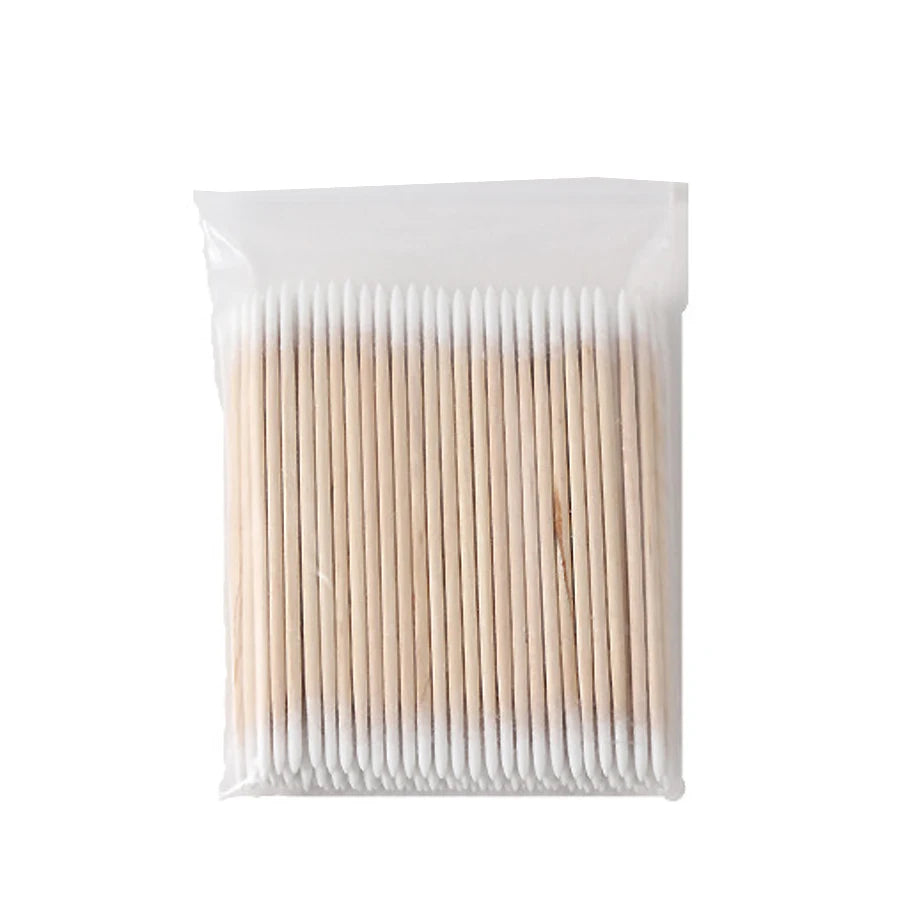 100 Pack Pointed Cotton Swabs for Nail Art and Makeup Correction