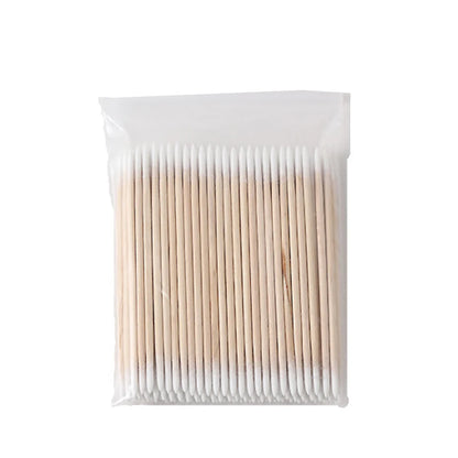 100 Pack Pointed Cotton Swabs for Nail Art and Makeup Correction