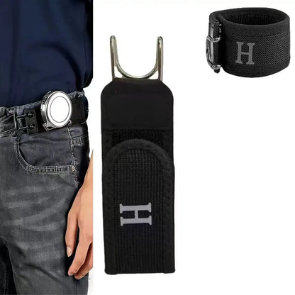 Adjustable Waistband Buckle with Elastic Strap and Metal Hooks