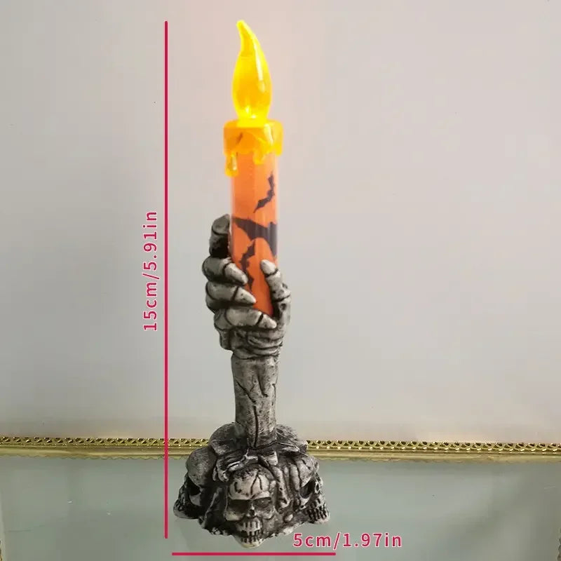 Halloween Skeleton Candle – LED Ghost Hand Haunted House Decor