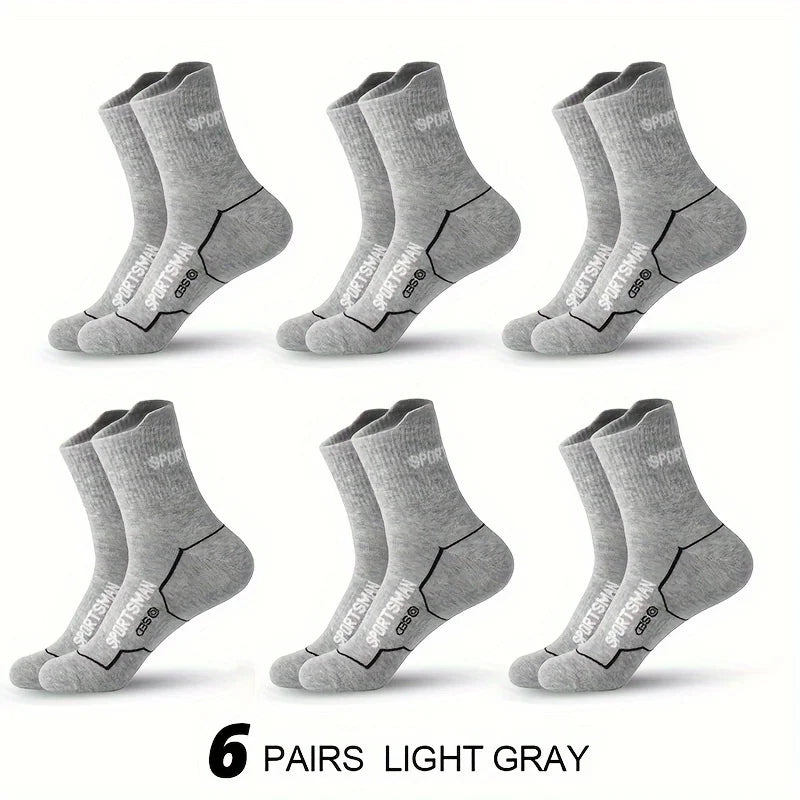 6 Pairs Men's Athletic Socks Breathable Low Cut Sports Socks