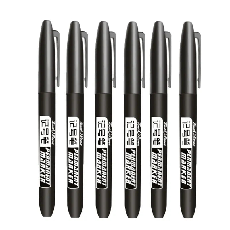 Permanent Markers 6-Piece Set with Waterproof Fine Tip Ink